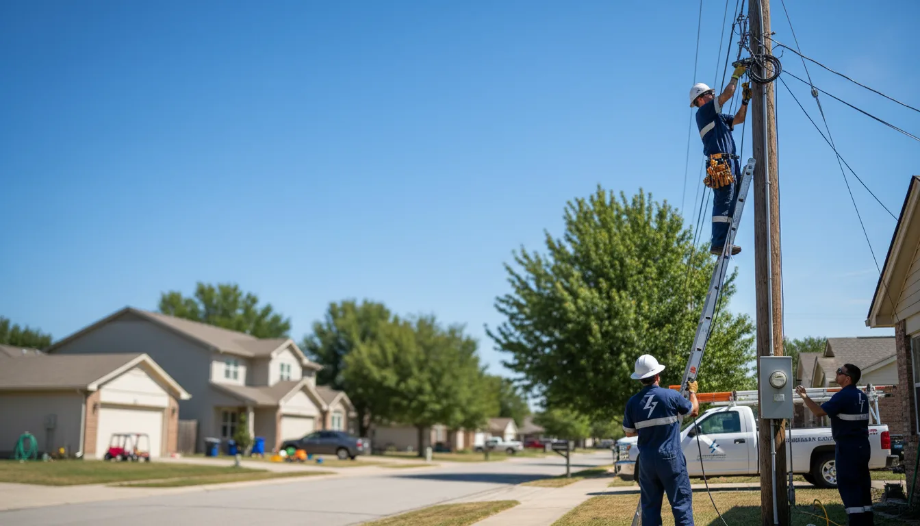Residential electrician providing installation services in Doss, TX